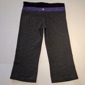 Lululemon Capris Heathered Grey, Purple, and Black
